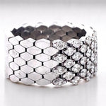 Load image into Gallery viewer, Honeycomb Diamond Band Ring, 14K Solid Gold, Natural Diamonds, Flexible Wide Half Eternity Band, Statement ring, Cocktail Band, Gift For Her