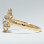 Load image into Gallery viewer, Cluster Snowflakes Diamond Ring, 14k Solid Gold, Natural Diamonds, Floral Minimalist Jewelry, Statement Cocktail Ring, Gift For Her