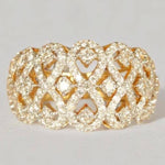 Load image into Gallery viewer, Statement Diamond Ring, 14k Solid Gold, Natural Diamonds, Infinity loop Band, Cocktail Band, Wide Band Statement Ring, Gift For Her