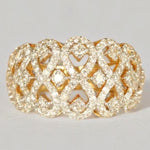 Load image into Gallery viewer, Statement Diamond Ring, 14k Solid Gold, Natural Diamonds, Infinity loop Band, Cocktail Band, Wide Band Statement Ring, Gift For Her