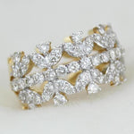 Load image into Gallery viewer, Crown Diamond Ring, 14k Solid Gold Broad Ring, Natural Diamonds, Eternity Wedding Band, Cocktail Staement Ring, Art Deco Ring, Gift For Her