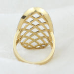 Load image into Gallery viewer, Oval Mesh Diamond Ring, 14k Solid Gold, Natural Diamonds, Full Finger Statement Ring, Cocktail Ring, Bold Evening Jewelry, Gift for Her