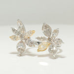 Load image into Gallery viewer, Floral Marquise Diamond Ring, 14K Solid Gold, Natural Diamonds, Cluster Open Cuff Ring, Cocktail Ring, Bold Statement Ring, Gift For Her