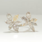 Load image into Gallery viewer, Floral Marquise Diamond Ring, 14K Solid Gold, Natural Diamonds, Cluster Open Cuff Ring, Cocktail Ring, Bold Statement Ring, Gift For Her