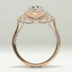 Load image into Gallery viewer, Cushion Cluster Diamond Ring, 14k Solid Gold, Illusion Setting, Natural Diamonds, Double Halo Engagement Ring, Statement Ring, Gift for Her