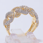 Load image into Gallery viewer, Miami Cuban Diamond Ring, 14K Solid Gold, Eternity Band, Iced Out With Handset Natural Diamonds, Women's Day Gift