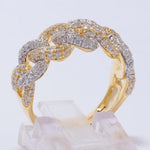 Load image into Gallery viewer, Miami Cuban Diamond Ring, 14K Solid Gold, Eternity Band, Iced Out With Handset Natural Diamonds, Women's Day Gift