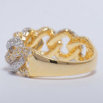 Load image into Gallery viewer, Miami Cuban Diamond Ring, 14K Solid Gold, Eternity Band, Iced Out With Handset Natural Diamonds, Women's Day Gift