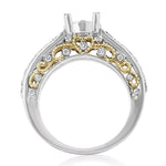 Load image into Gallery viewer, Illusion Set Fancy Natural Diamond Ring: 14k Solid Gold Filigree Statement Ring, IGI Certified, Ready To Ship