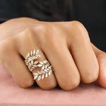 Load image into Gallery viewer, Marquise Branches & Leaves Diamond Ring, 14K Solid Gold, Open Wrap Around Ring, Natural Diamonds, Cocktail Statement Ring, Gift For Her