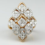 Load image into Gallery viewer, Cocktail Halo Diamond Ring, 14k Solid Gold, Natural Diamonds, Cluster Set Wedding Ring, Illusion Setting, Statement Jewelry, Gift For Her