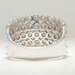 Load image into Gallery viewer, Diamond Eternity Broad Band, 14K Solid Gold, Wide Wedding Band, Natural Diamonds, Multi-Row Stacking Ring, Cocktail Ring, Gift For Her