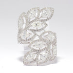 Load image into Gallery viewer, Marquise Diamond Leaf Ring, 14k Solid Gold, Natural Diamonds, Halo Cocktail Ring, Fancy Statement Jewelry, Wrap Around Ring, Gift for her