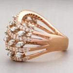 Load image into Gallery viewer, Marquise Diamond Wave Lines Band, Dual Tone Ring, 14K Solid Gold, Natural Diamonds, Statement Cocktail Band, Cluster Ring, Gift For Her