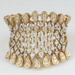 Load image into Gallery viewer, Crown Diamond Ring, 14k Solid Gold, Natural Diamonds, Pear Drop Broad Cocktail Ring, Bridal Jewelry, Statement Jewelry, Gift For Her