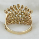 Load image into Gallery viewer, Crown Diamond Ring, 14k Solid Gold, Natural Diamonds, Pear Drop Broad Cocktail Ring, Bridal Jewelry, Statement Jewelry, Gift For Her