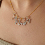 Load image into Gallery viewer, Crown Diamond Charm, 14k Solid Gold, Natural Diamonds, Queen Layering Necklace, Minimal King Everyday Pendant, Ready To Ship