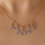 Load image into Gallery viewer, Crown Diamond Charm, 14k Solid Gold, Natural Diamonds, Queen Layering Necklace, Minimal King Everyday Pendant, Ready To Ship