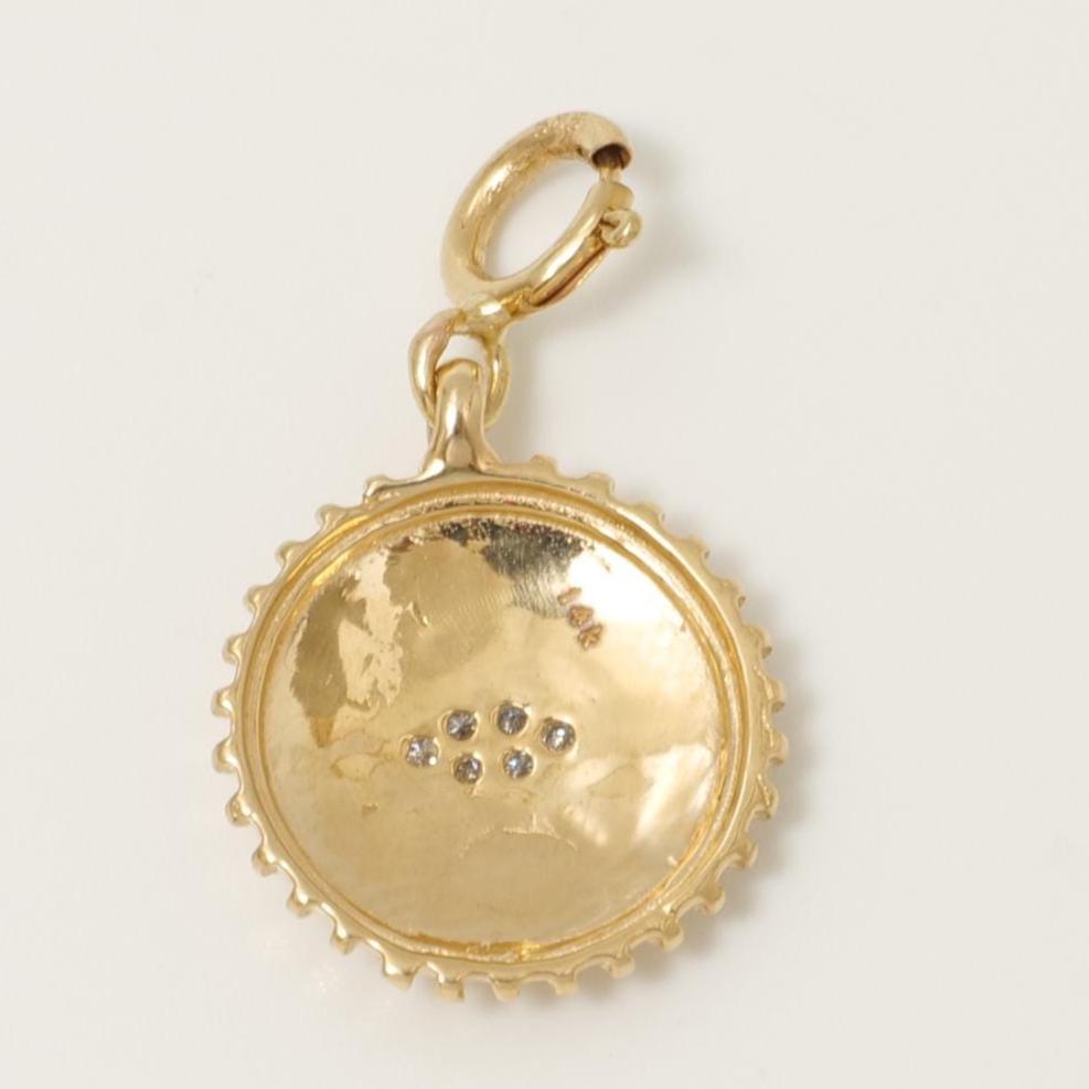 Evil Eye Sunburst Diamond Charm, 14k Solid Gold, Natural Diamonds, Layering Pendant Necklace, Everyday Stacking Jewelry, Ready To Ship