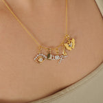 Load image into Gallery viewer, Evil Eye Diamond Charm, 14k Solid Gold, Natural Diamonds, Illusion Set Everyday Pendant, Dual Tone Layering Necklace, Ready To Ship