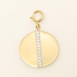 Load image into Gallery viewer, Circle Diamond Charm, 14k Solid Gold, Natural Diamonds, Everyday Layering Pendant, Geometric Necklace, Ready To Ship, Certified Jewelry