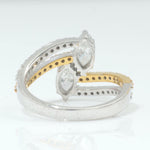 Load image into Gallery viewer, Marquise Diamond Cross Ring, 14k Solid Gold, Natural Diamonds, Dual Tone Cocktail Band Ring, Statement Jewelry, Certified Jewelry