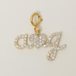 Load image into Gallery viewer, Letter Heart Diamond Charm, 14k Solid Gold, Natural Diamonds, Personalized Pendant, Minimalistic Necklace, Ready To Ship, Certified Jewelry