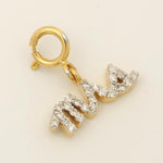 Load image into Gallery viewer, Mrs Script Diamond Charm Pendant, 14k Solid Gold, Natural Diamond, Personalized Layering Minimal Necklace, Ready To Ship, Certified Jewelry