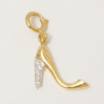 Load image into Gallery viewer, High Heel Natural Diamond Minimalistic Charm: 14k Solid Gold Shoe Layering Pendant, Certified Jewelry
