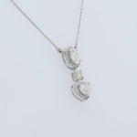 Load image into Gallery viewer, Oval Heart Drop Pendant Necklace, 14k Solid Gold, Natural Diamonds, Layering Pendant, Bridal Wedding Necklace, Certified Jewelry