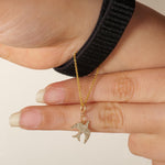 Load image into Gallery viewer, Bird Diamond Charm, 14k Solid Gold, Natural Diamonds, Everyday Layering Necklace, Cluster Set Minimal Necklace, Ready To Ship