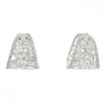 Load image into Gallery viewer, Floral Trapeze Diamond Earrings, 14k Solid Gold, Natural Diamonds, Wide Leaf Huggies, Statement Cocktail Jewelry, Certified Jewelry