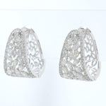 Load image into Gallery viewer, Floral Trapeze Diamond Earrings, 14k Solid Gold, Natural Diamonds, Wide Leaf Huggies, Statement Cocktail Jewelry, Certified Jewelry