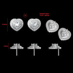 Load image into Gallery viewer, Heart Diamond Halo Stud Earrings, 14k Solid Gold, Natural Diamonds, Solitaire Statement Studs, Love Minimalistic Earrings, Certified Jewelry