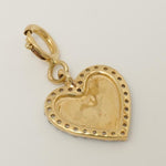 Load image into Gallery viewer, Embossed Initial Heart Natural Diamonds Layering Charm: 14k Solid Gold Everyday Personalised Pendant, Letter Necklace, Certified Jewelry