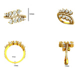 Load image into Gallery viewer, Leaf Cluster Pear Diamond Ring, 14k Solid Gold, Natural Diamonds, Dual Row Jewelry, Statement Ring, Evening Jewelry, Certified Jewelry