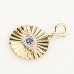 Load image into Gallery viewer, Evil Eye Medallion Diamond Charm Pendant, 14k Solid Gold, Natural Diamonds, Gemstone Layering Necklace, Ready To Ship, Certified Jewelry