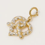 Load image into Gallery viewer, Pretzel Heart Diamond Charm, 14k Solid Gold, Natural Diamond, Everyday Layering Jewelry, Minimal Necklace, Ready To Ship, Certified Jewelry