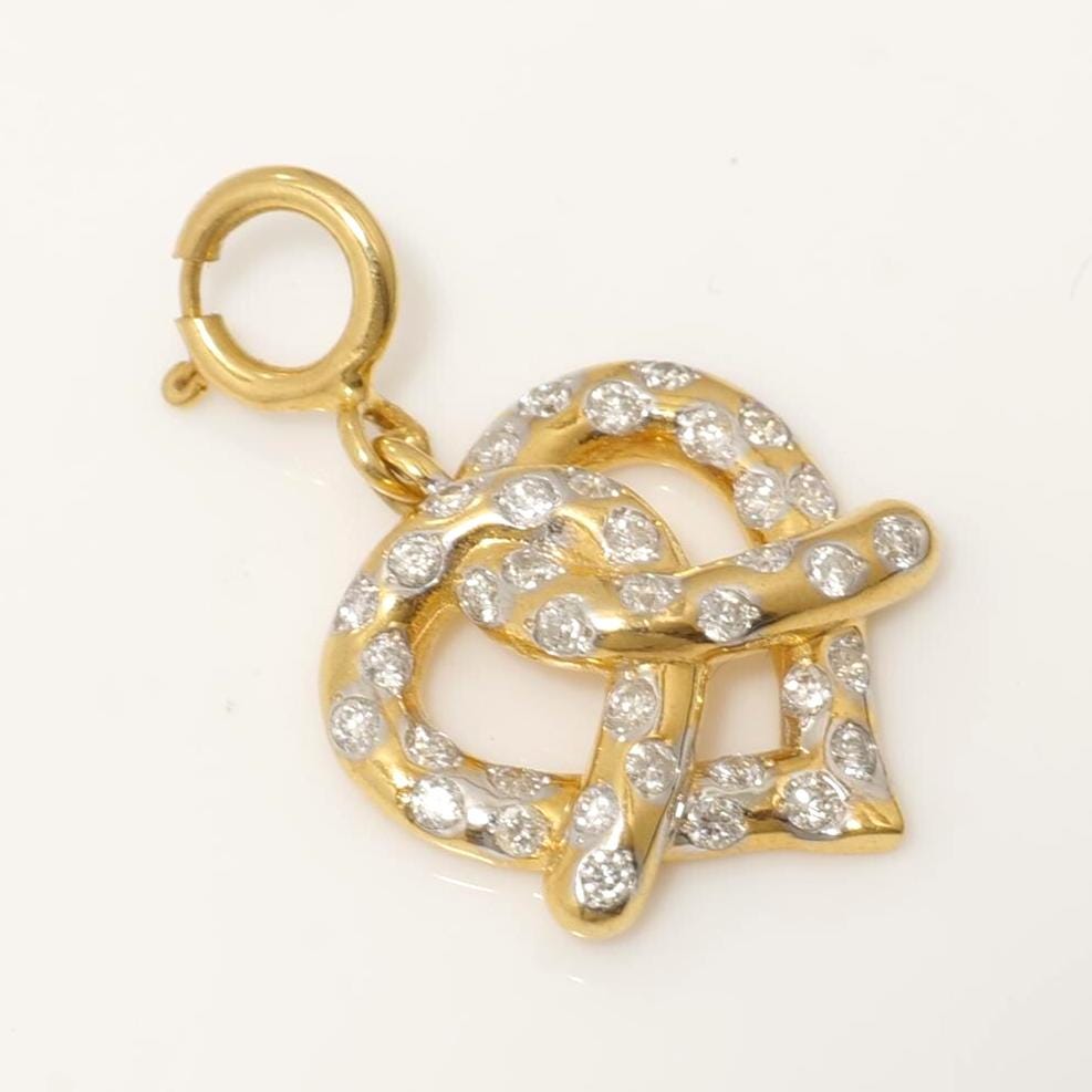 Pretzel Heart Diamond Charm, 14k Solid Gold, Natural Diamond, Everyday Layering Jewelry, Minimal Necklace, Ready To Ship, Certified Jewelry