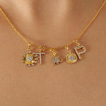 Load image into Gallery viewer, Evil Eye Medallion Diamond Charm, 14k Solid Gold, Natural Diamond, Layering Pendant, Protection Necklace, Ready To Ship, Certified Jewelry