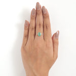 Load image into Gallery viewer, Oval Green Emerald Diamond Ring, 14k Solid Gold, Natural Diamonds, Three Stone Gemstone Jewelry, Birthstone Everyday Ring, Cetified Jewelry