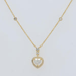 Load image into Gallery viewer, Heart Halo Diamond Pendant Necklace, 14k Solid Gold, Natural Diamonds, Love Station Chain, Proposal Layering Jewelry, Certified Jewelry