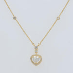 Load image into Gallery viewer, Heart Halo Diamond Pendant Necklace, 14k Solid Gold, Natural Diamonds, Love Station Chain, Proposal Layering Jewelry, Certified Jewelry