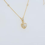 Load image into Gallery viewer, Heart Halo Diamond Pendant Necklace, 14k Solid Gold, Natural Diamonds, Love Station Chain, Proposal Layering Jewelry, Certified Jewelry