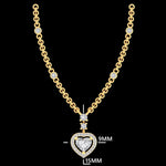 Load image into Gallery viewer, Heart Halo Diamond Pendant Necklace, 14k Solid Gold, Natural Diamonds, Love Station Chain, Proposal Layering Jewelry, Certified Jewelry
