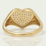 Load image into Gallery viewer, Heart Signet Diamond Ring, 14k Solid Gold, Natural Diamonds, Pavé Heart Band, Statement Bold Love Ring, Certified Jewelry, Ready to Ship