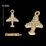 Load image into Gallery viewer, Airplane Diamond Charm, 14k Solid Gold, Natural Diamonds, Traveler Layering Pendant, Dual Tone Necklace, Ready To Ship, Certified Jewelry