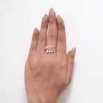 Load image into Gallery viewer, Leaf Cluster Pear Diamond Ring, 14k Solid Gold, Natural Diamonds, Dual Row Jewelry, Statement Ring, Evening Jewelry, Certified Jewelry