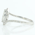 Load image into Gallery viewer, Marquise Halo Natural Diamond Bypass Ring: 14k Solid Gold Engagement Statement Band Jewellery, Certified Jewelry