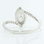 Load image into Gallery viewer, Marquise Halo Diamond Bypass Ring, 14k Solid Gold, Natural Diamonds, Split Band Jewelry, Engagement Statement Ring, Certified Jewelry